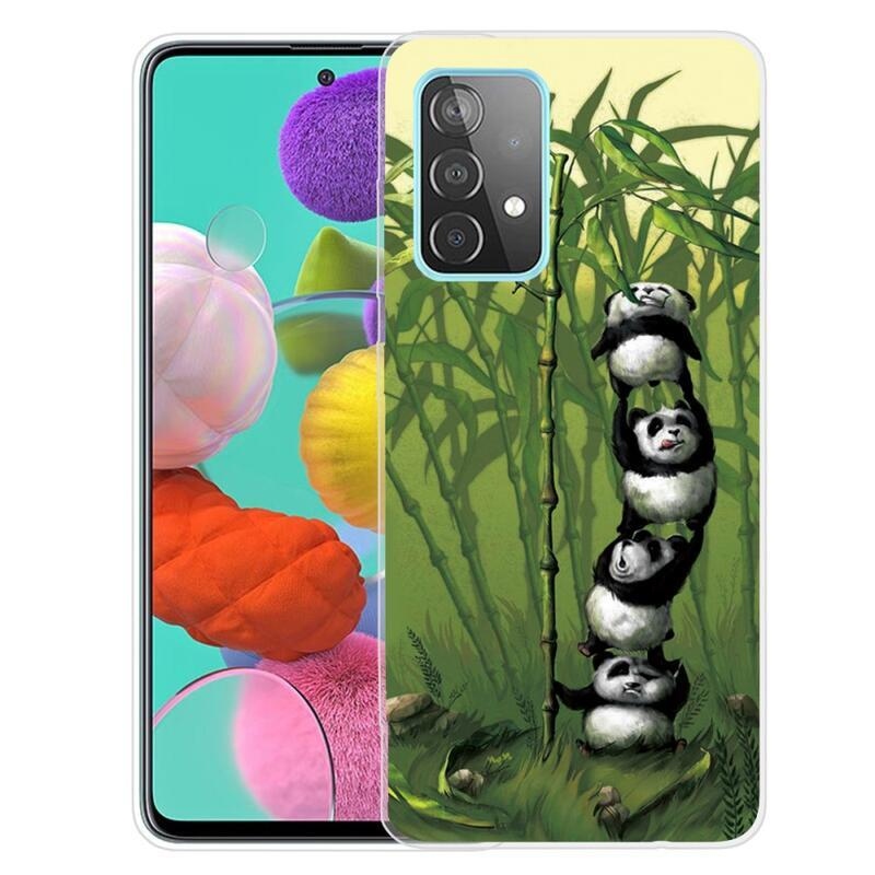 Patte gelový obal na mobil Samsung Galaxy A72 5G - pandy u bambusu
