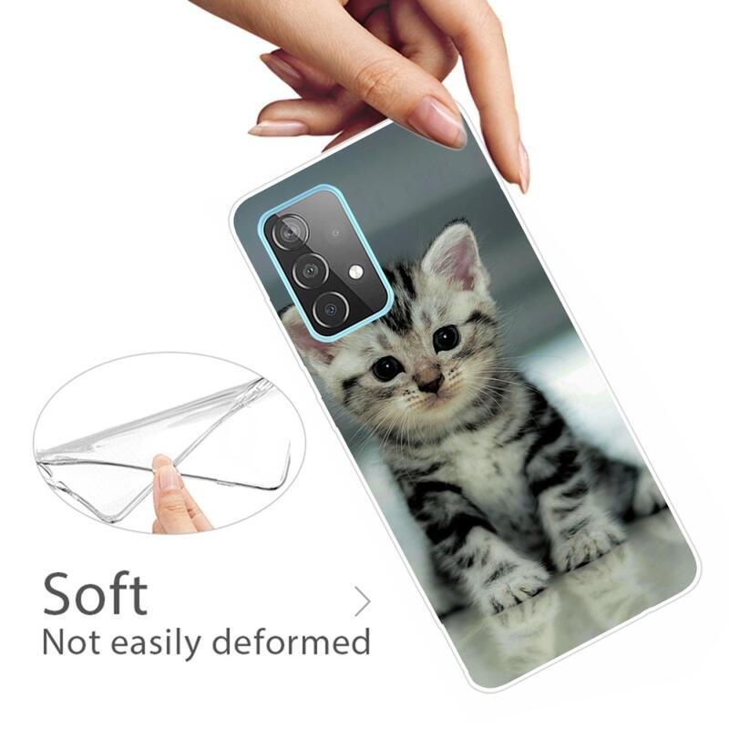 Patte gelový obal na mobil Samsung Galaxy A72 5G - roztomilé kotě