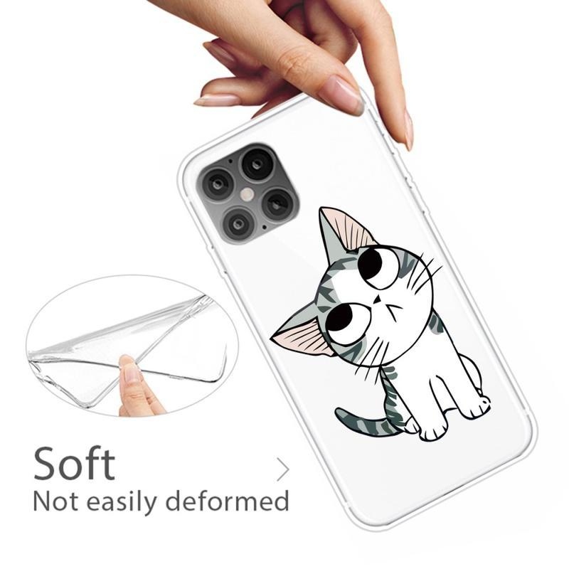 Patte gelový obal pro mobil iPhone 12 Pro/12 - roztomilá kočka