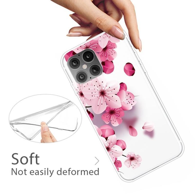 Patte gelový obal pro mobil iPhone 12 Pro/12 - růžový květ