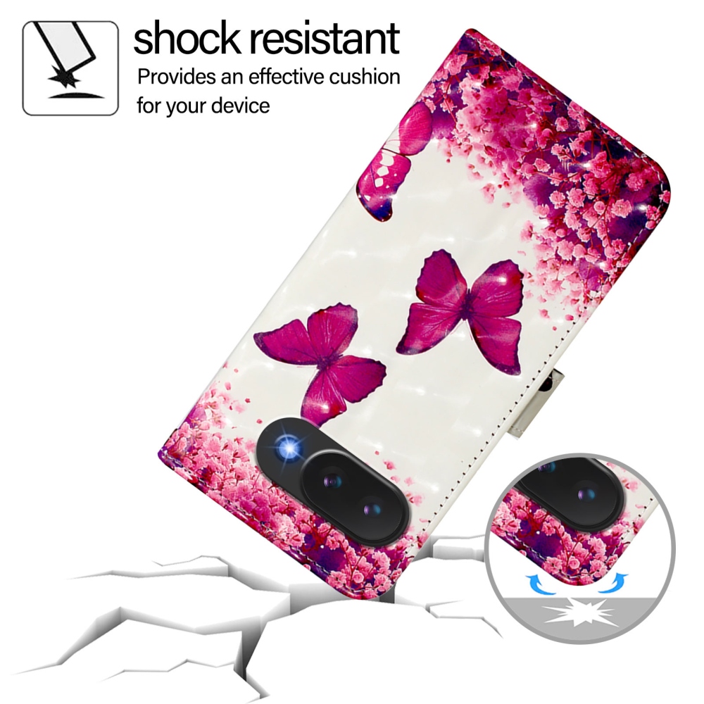 Patte knížkové pouzdro na Google Pixel 10a - růžoví motýli