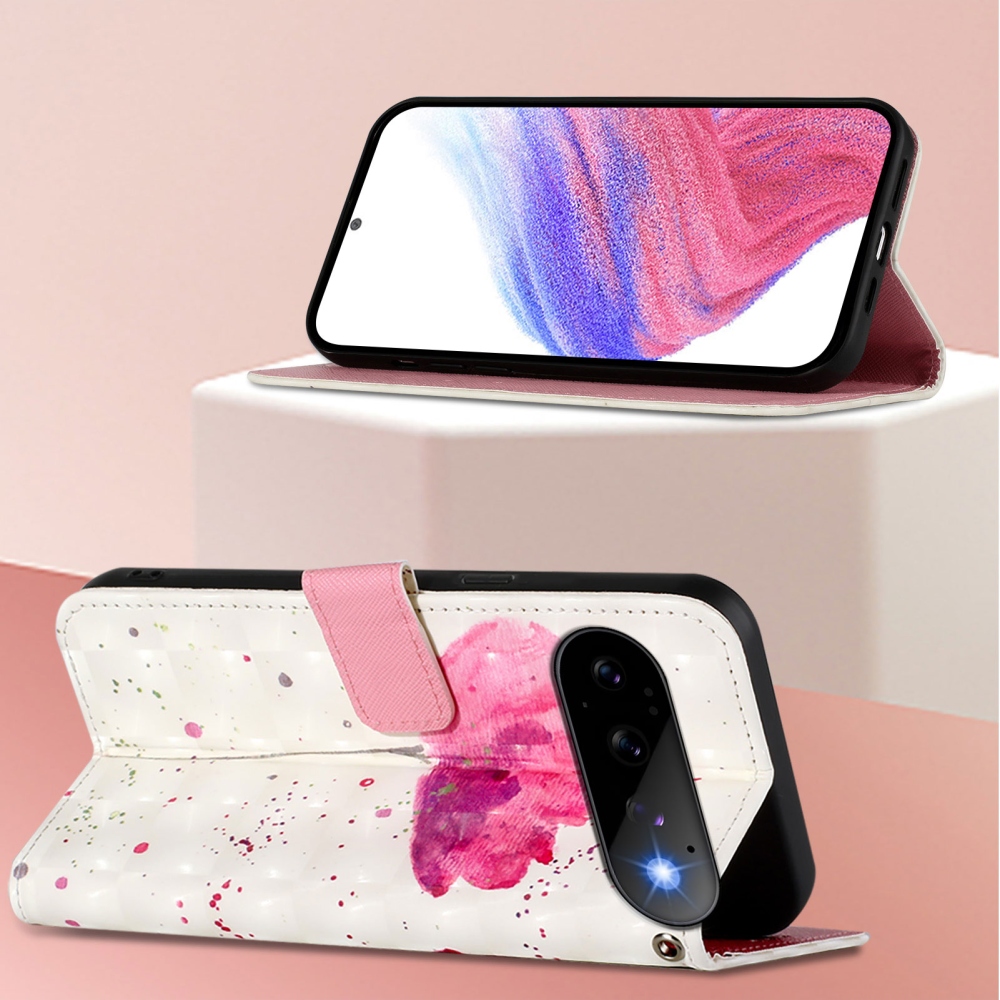 Patte knížkové pouzdro na Google Pixel 11 Pro/11 - růžový květ