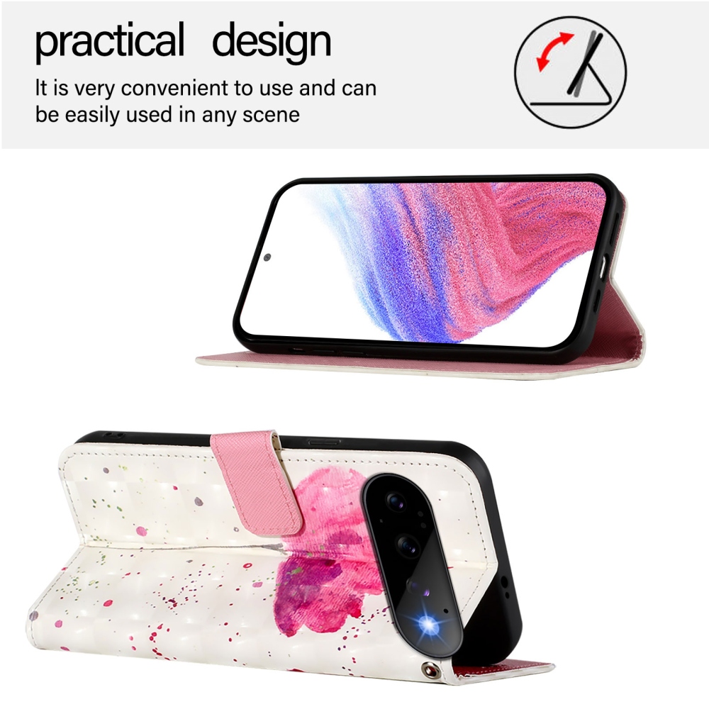 Patte knížkové pouzdro na Google Pixel 11 Pro/11 - růžový květ