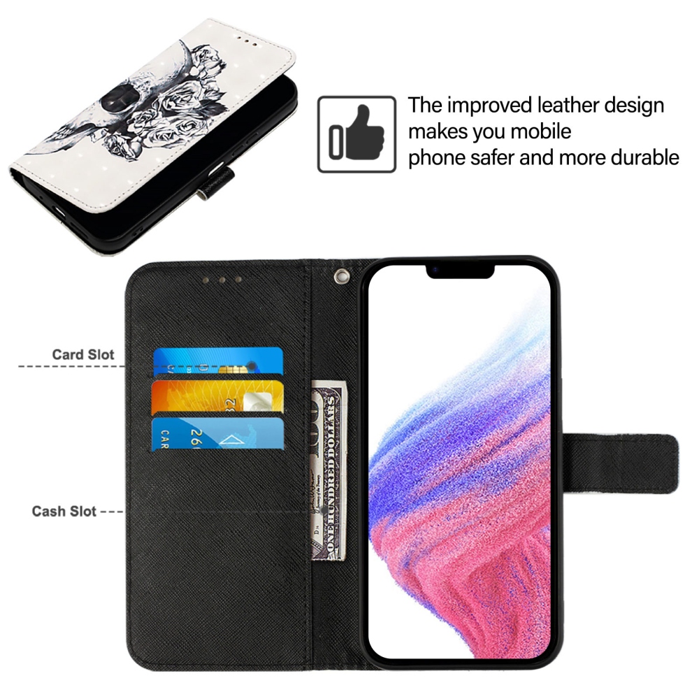 Patte knížkové pouzdro na iPhone 18 Pro Max/17 Pro Max - lebka