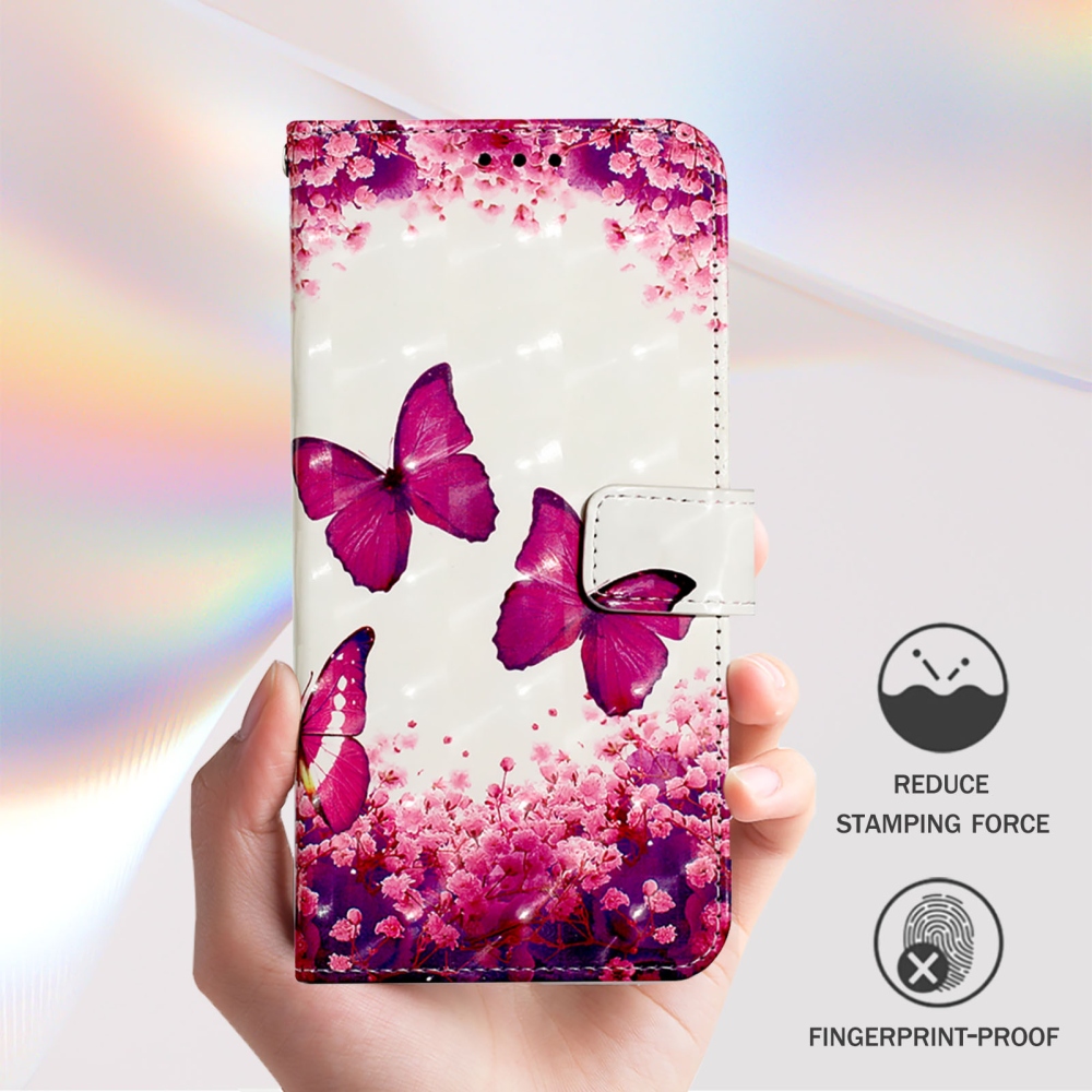 Patte knížkové pouzdro na iPhone 18 Pro Max/17 Pro Max - růžoví motýli