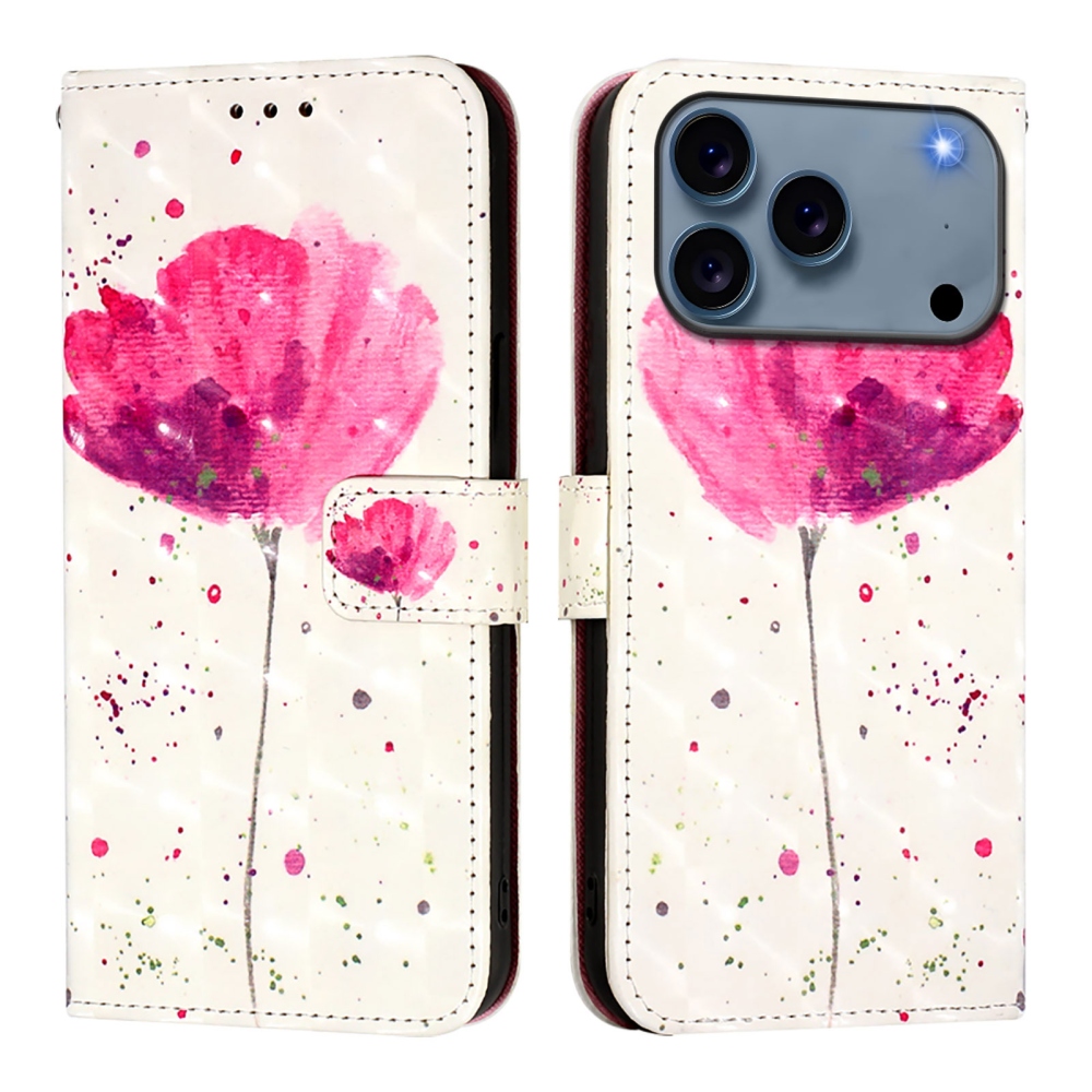 Patte knížkové pouzdro na iPhone 18 Pro Max/17 Pro Max - růžový květ