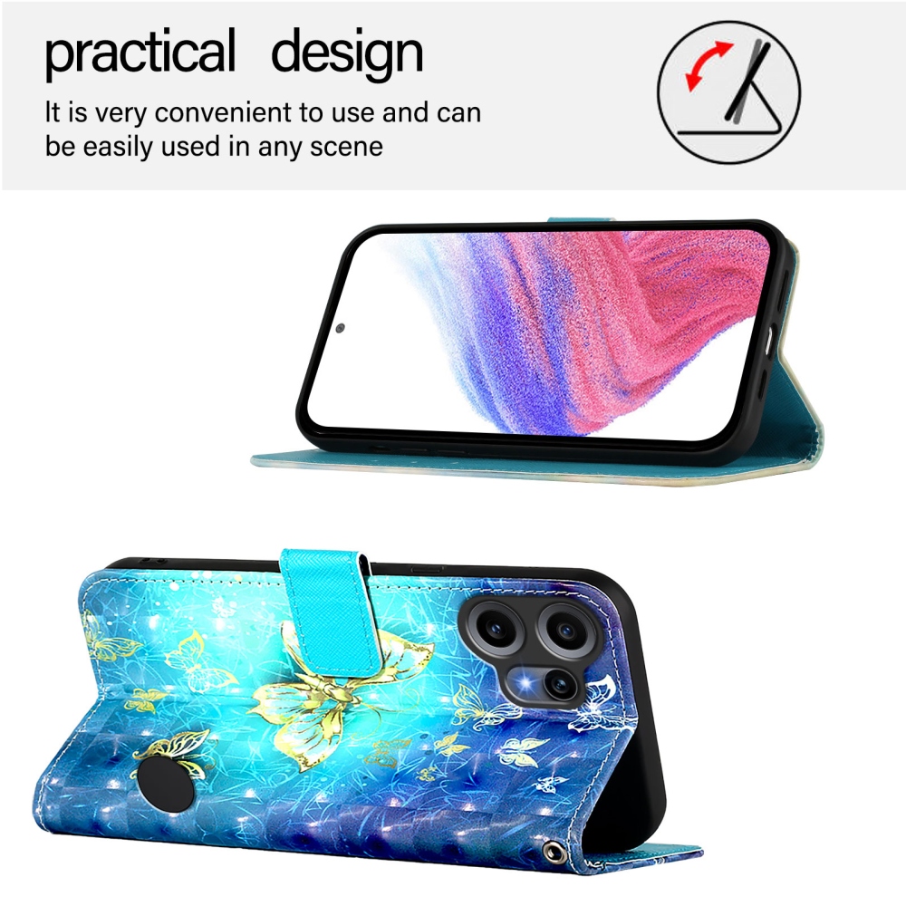 Patte knížkové pouzdro na Nothing CMF Phone 2 Pro - modrozlatí motýli
