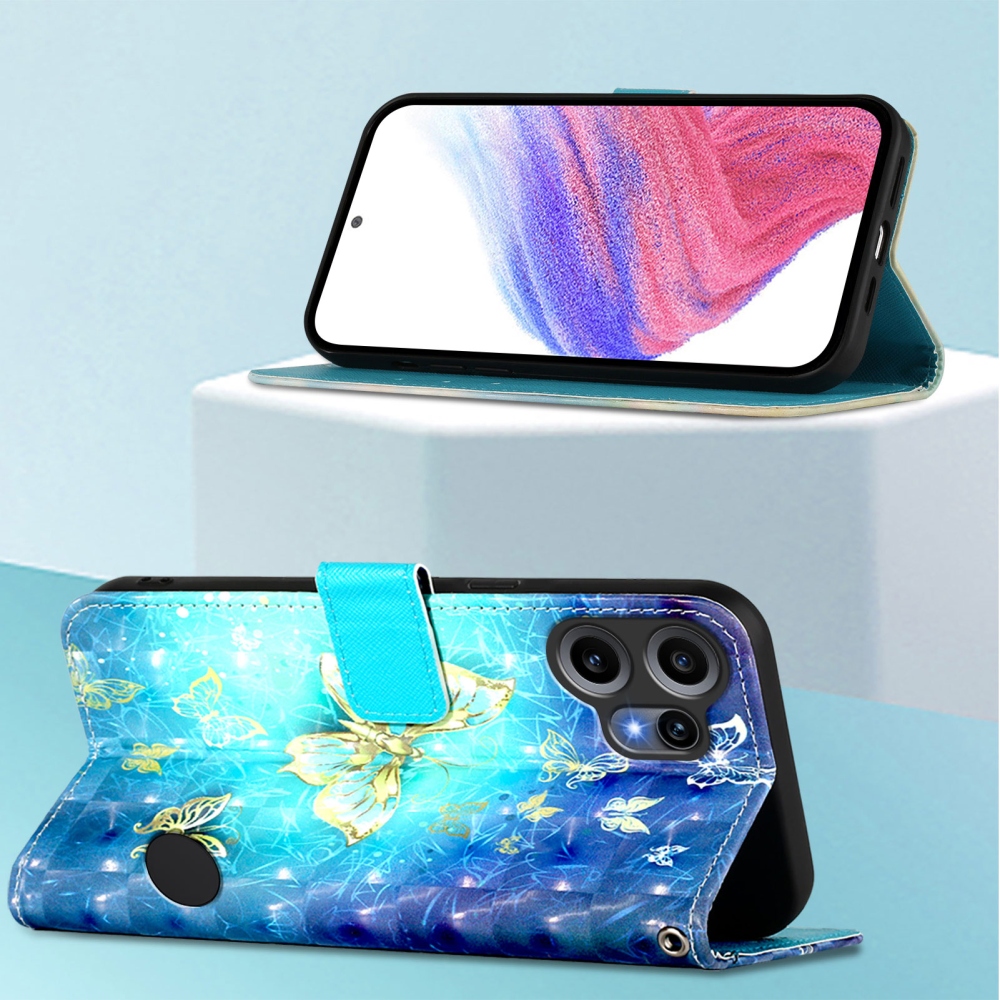 Patte knížkové pouzdro na Nothing CMF Phone 2 Pro - modrozlatí motýli