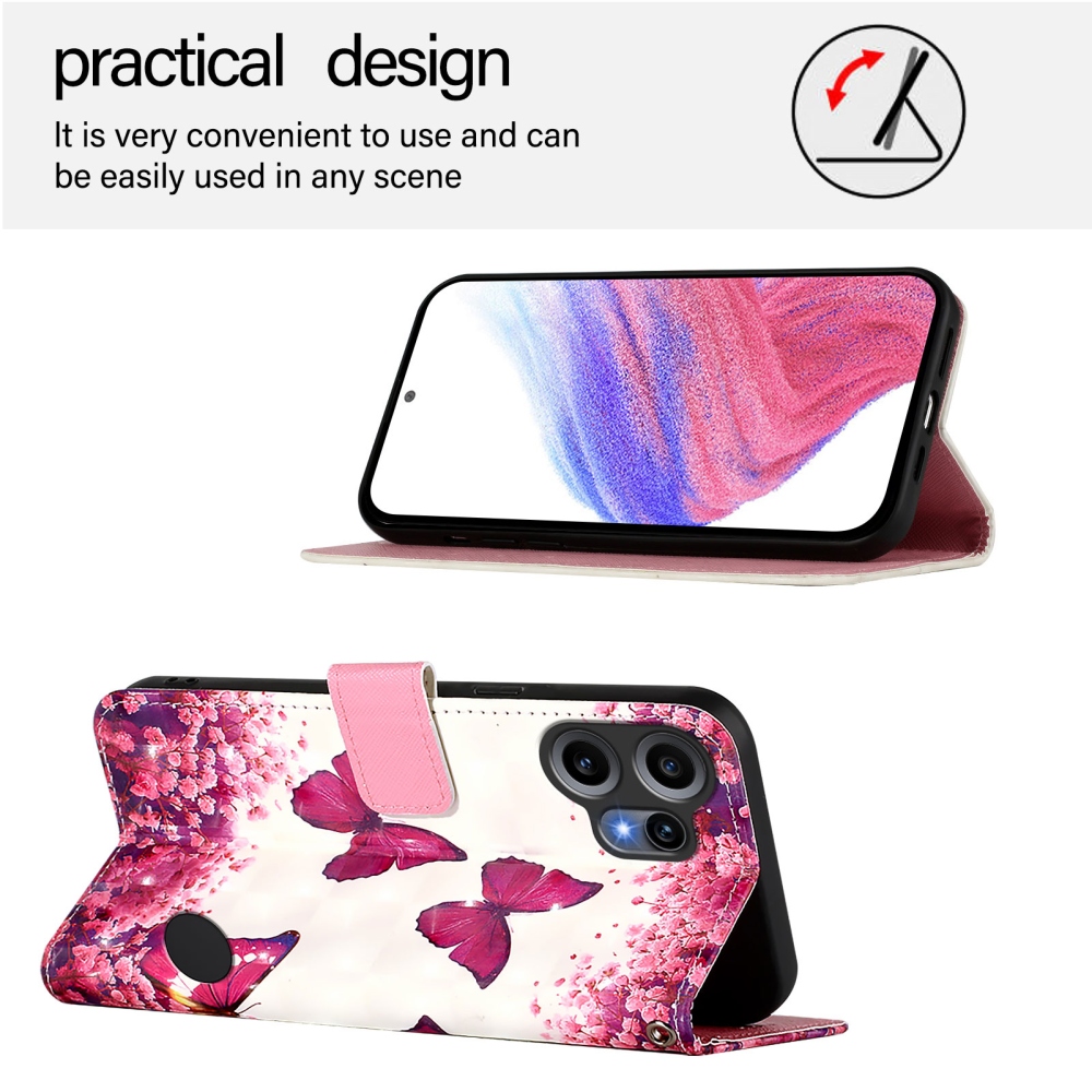 Patte knížkové pouzdro na Nothing CMF Phone 2 Pro - růžoví motýli