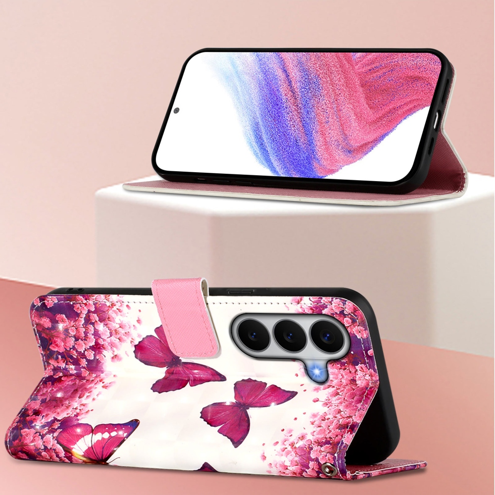 Patte knížkové pouzdro na Samsung Galaxy A27 - růžoví motýli