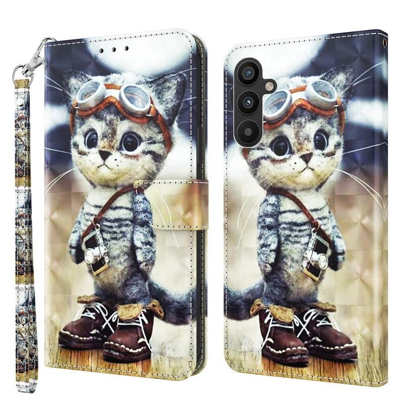Patte knížkové pouzdro na Samsung Galaxy A34 5G - kotě v botách