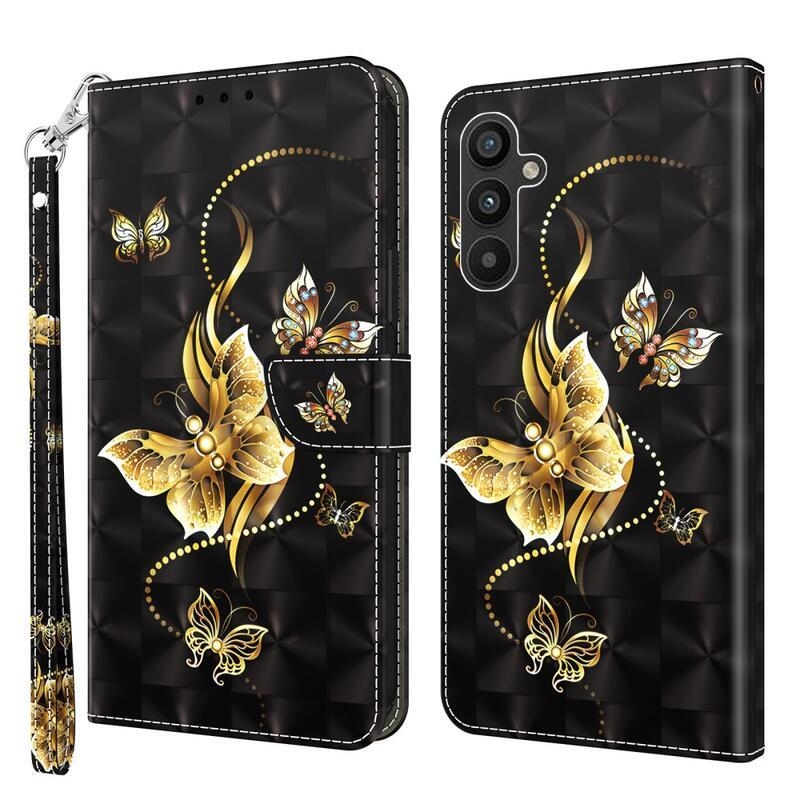 Patte knížkové pouzdro na Samsung Galaxy A34 5G - zlatí motýli