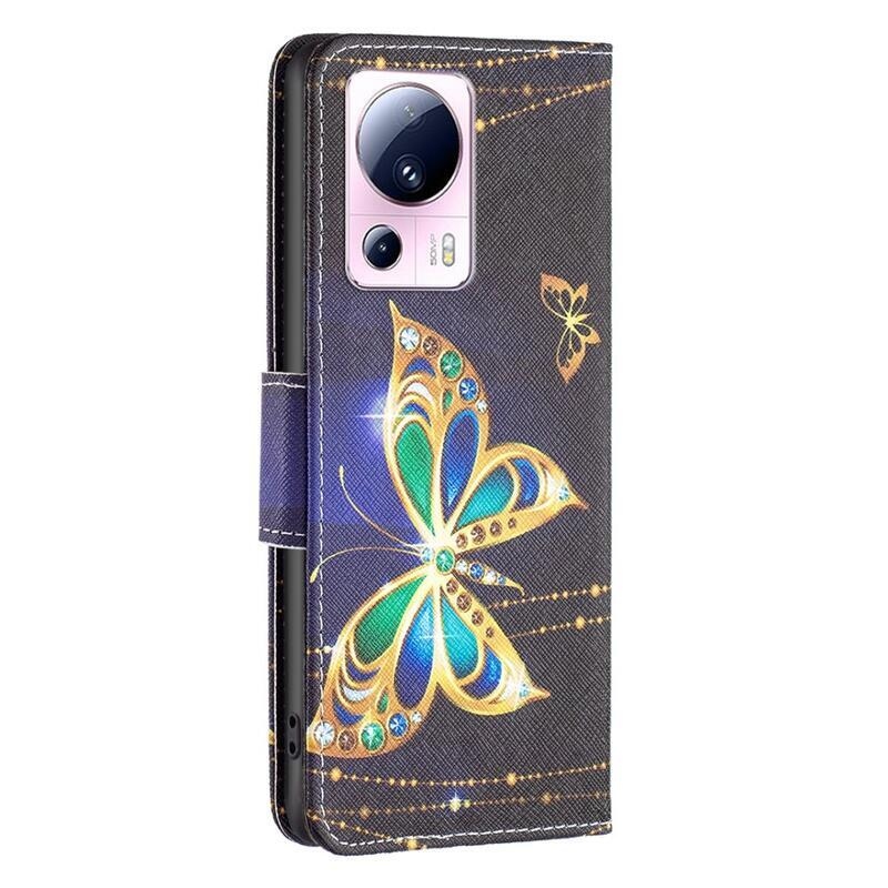 Patte knížkové pouzdro na Xiaomi 13 Lite - diamantoví motýli