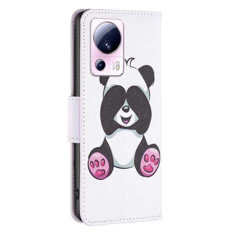 Patte knížkové pouzdro na Xiaomi 13 Lite - roztomilá panda