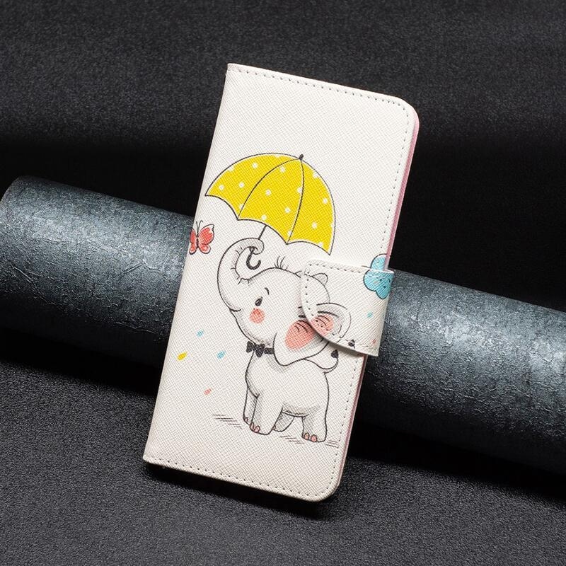 Patte knížkové pouzdro na Xiaomi 13 Lite - slon s deštníkem
