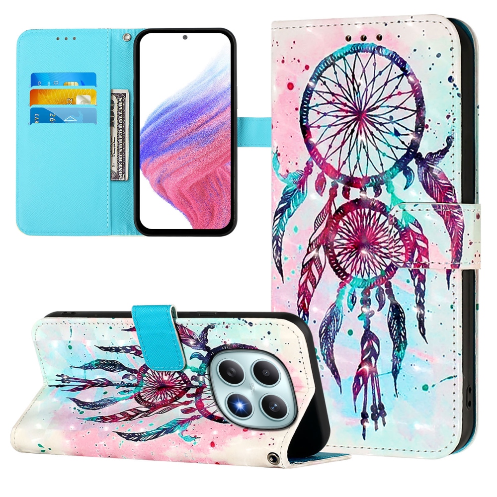 Patte knížkové pouzdro na Xiaomi Poco M8 5G/Redmi Note 15 5G/Note 15 4G - barevný lapač snů