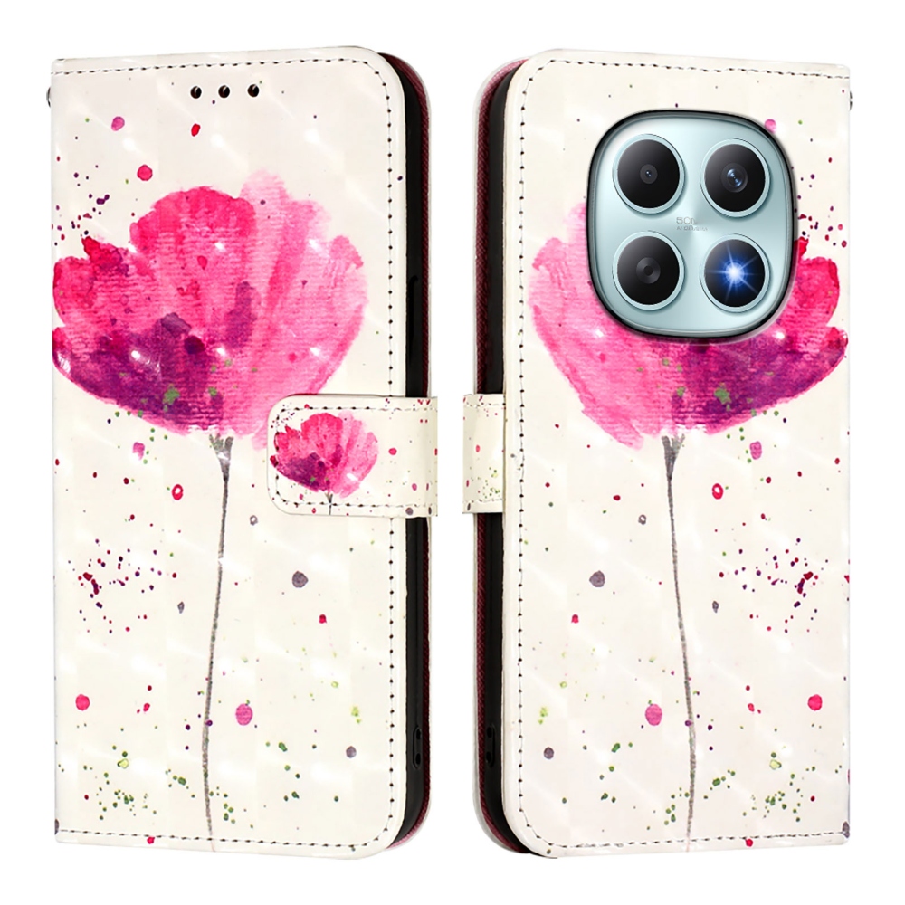 Patte knížkové pouzdro na Xiaomi Poco M8 5G/Redmi Note 15 5G/Note 15 4G - růžový květ