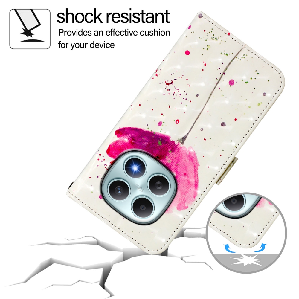 Patte knížkové pouzdro na Xiaomi Poco M8 5G/Redmi Note 15 5G/Note 15 4G - růžový květ