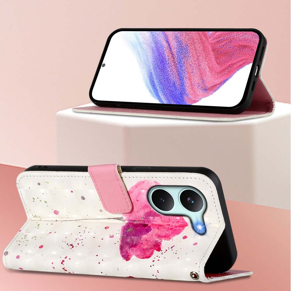 Patte knížkové pouzdro na Xiaomi Poco X8 Pro 5G - růžový květ