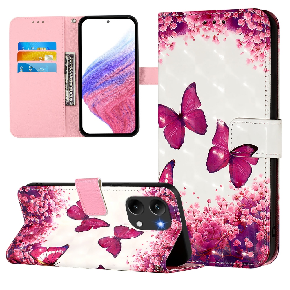 Patte knížkové pouzdro na Xiaomi Poco X8 Pro Max 5G - růžoví motýli