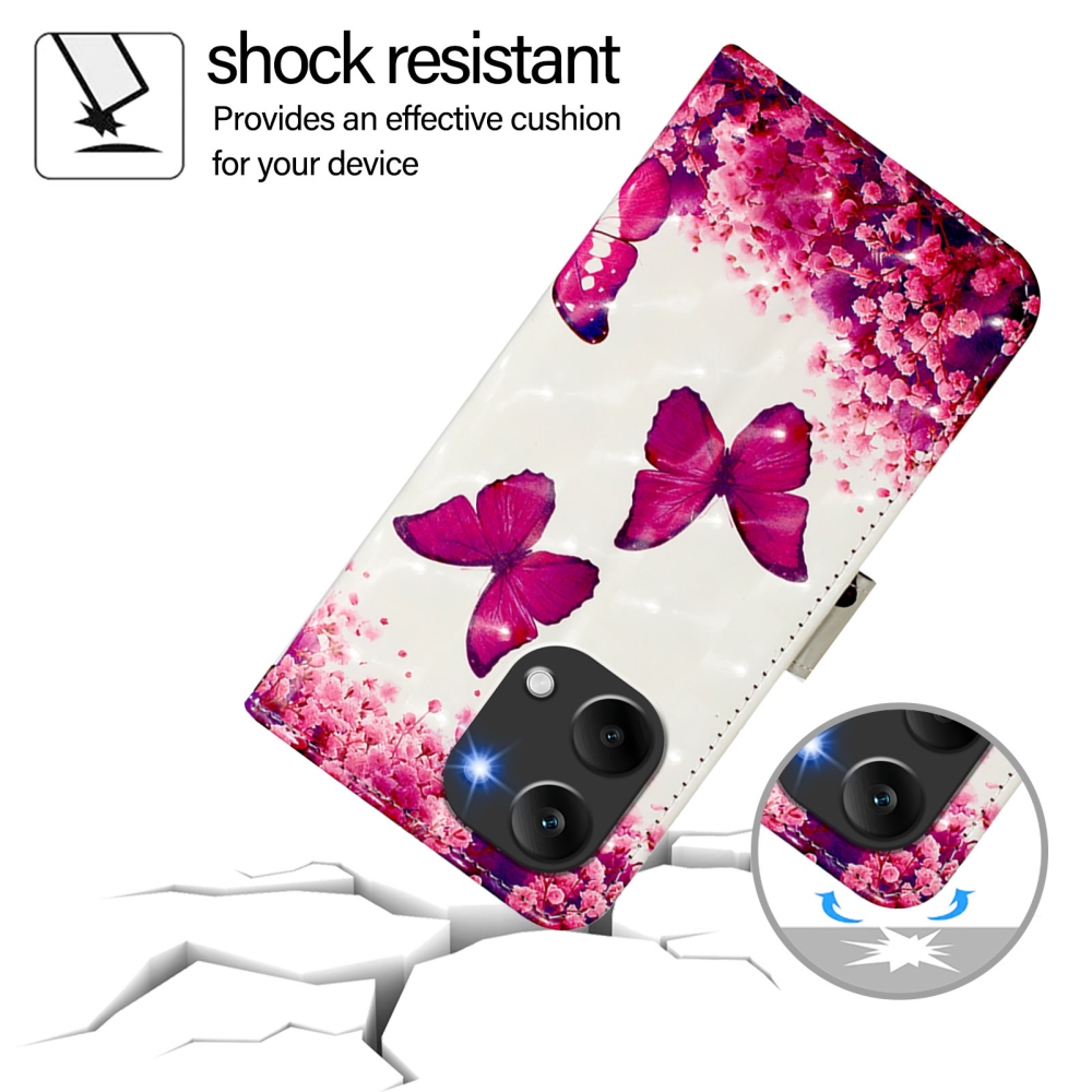 Patte knížkové pouzdro na Xiaomi Poco X8 Pro Max 5G - růžoví motýli