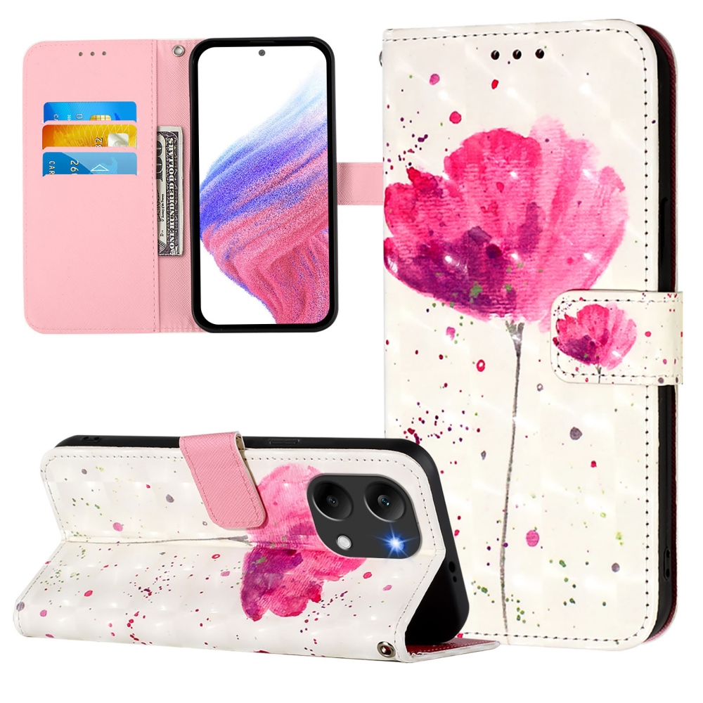 Patte knížkové pouzdro na Xiaomi Poco X8 Pro Max 5G - růžový květ