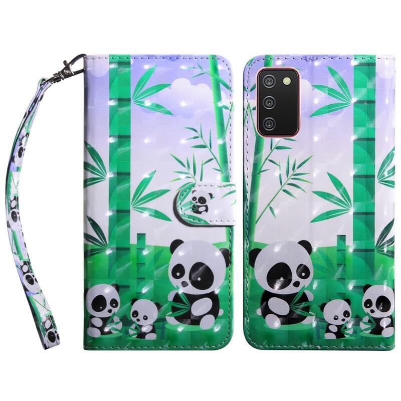 Patte peněženkové pouzdro na mobil Samsung Galaxy A03s (166.6 x 75.9 x 9.1mm) - panda