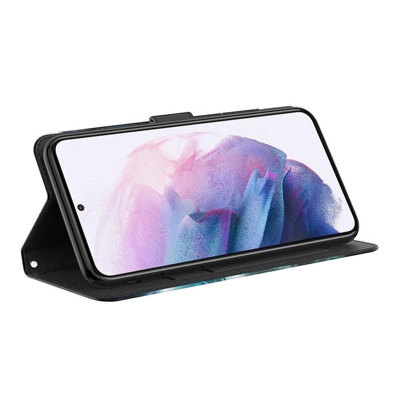 Print peněženkové pouzdro na mobil Samsung Galaxy A13 4G - modří motýli