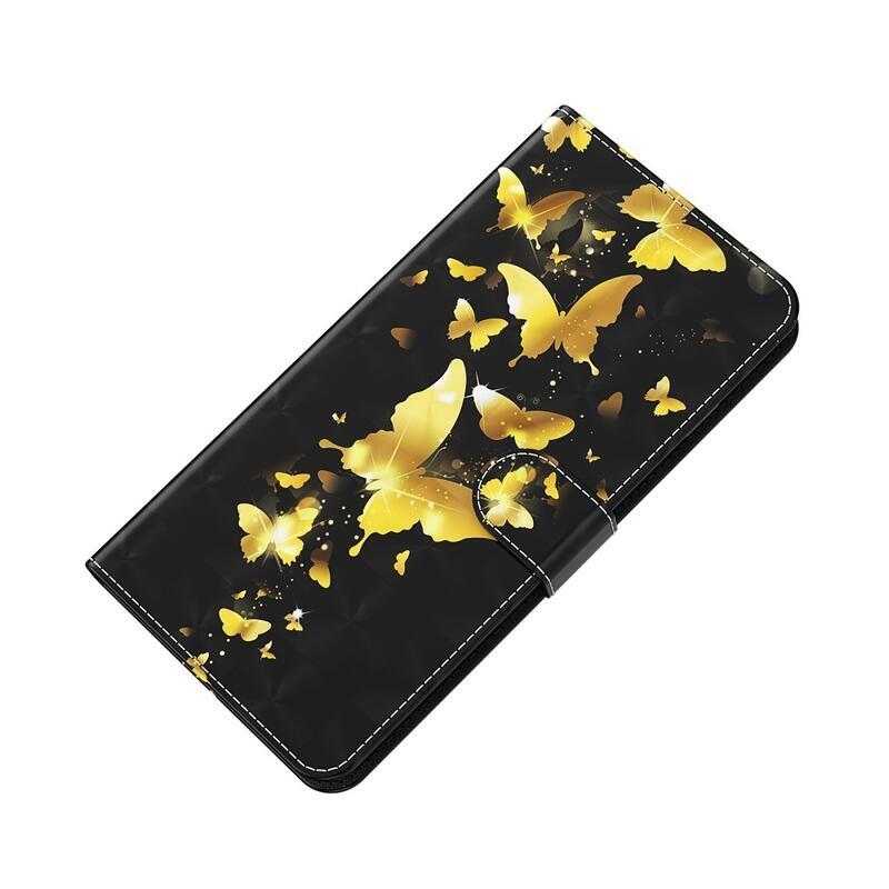 Patte peněženkové pouzdro na mobil Samsung Galaxy A13 4G - zlatí motýli