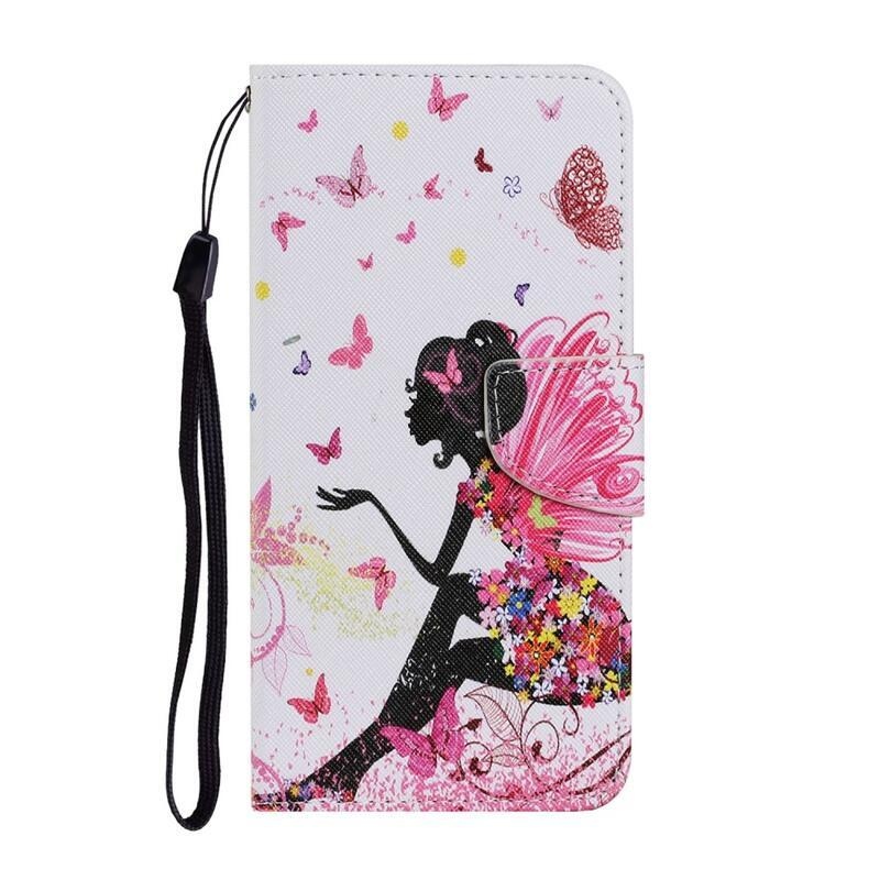 Patte peněženkové pouzdro na mobil Samsung Galaxy A22 4G - dívka s motýli