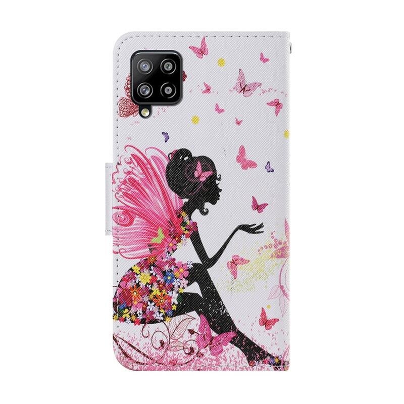 Patte peněženkové pouzdro na mobil Samsung Galaxy A22 4G - dívka s motýli