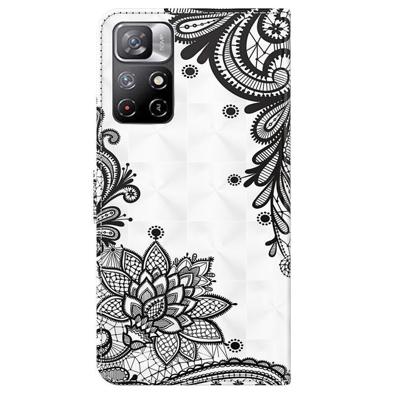 Print peněženkové pouzdro na mobil Xiaomi Poco M4 Pro 5G/Redmi Note 11S 5G - krajkový květ