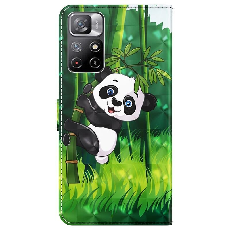 Print peněženkové pouzdro na mobil Xiaomi Poco M4 Pro 5G/Redmi Note 11S 5G - panda na bambusu