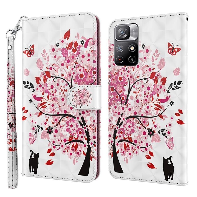 Print peněženkové pouzdro na mobil Xiaomi Poco M4 Pro 5G/Redmi Note 11S 5G - rozkvetlý strom