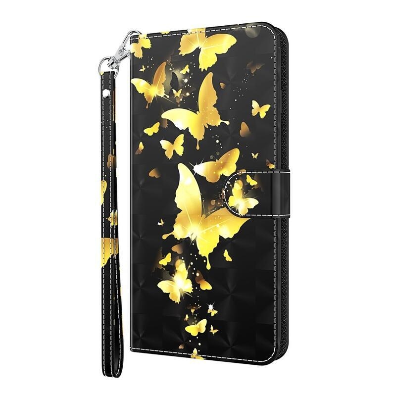 Print peněženkové pouzdro na mobil Xiaomi Poco M4 Pro 5G/Redmi Note 11S 5G - zlatí motýli