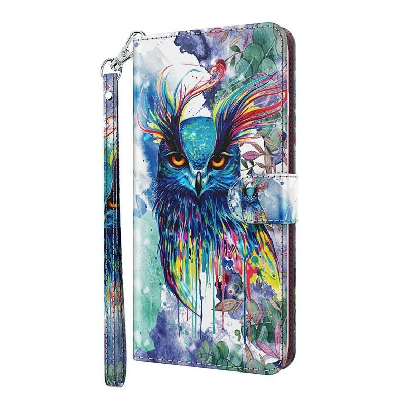 Print peněženkové pouzdro na mobil Xiaomi Redmi Note 9T 5G - barevná sova