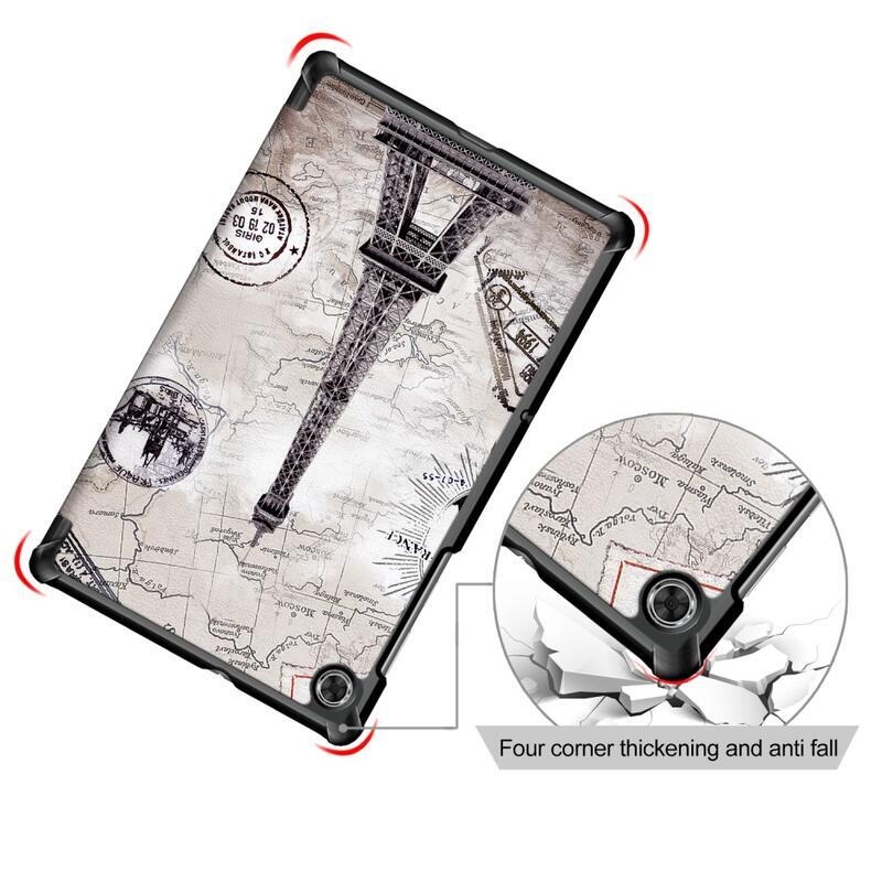 Patte polohovatelné PU kožené pouzdro na tablet Lenovo Tab M10 HD 2. Gen X306F/X - Eiffelova věž