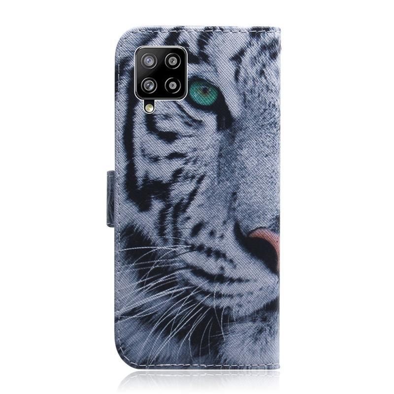 Patte PU kožené peněženkové pouzdro na mobil Samsung Galaxy A42 5G - bílý tygr
