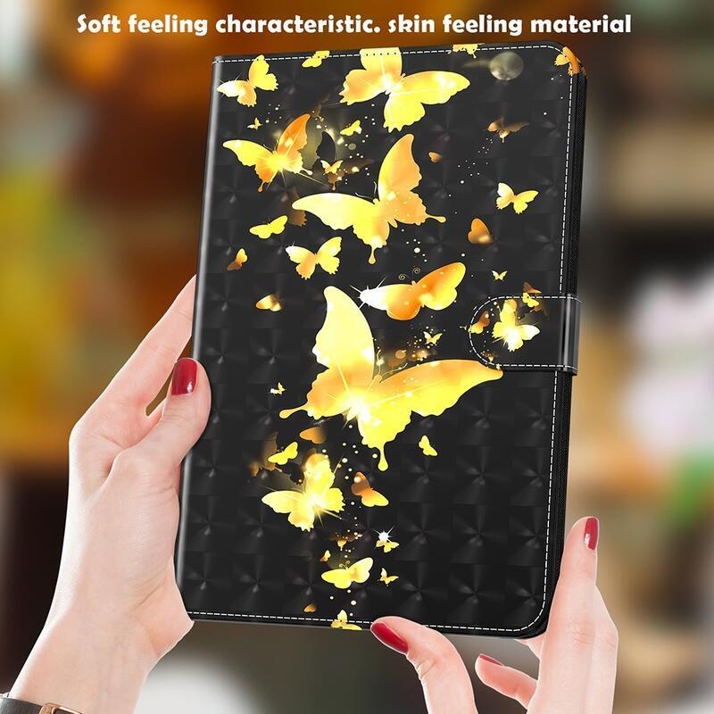 Patte zavírací pouzdro na Lenovo Tab P11 Pro - zlatí motýli