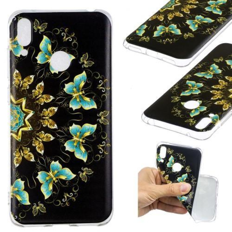 Pattern gelový obal na mobil Huawei Y7 (2019) - barevný motýl