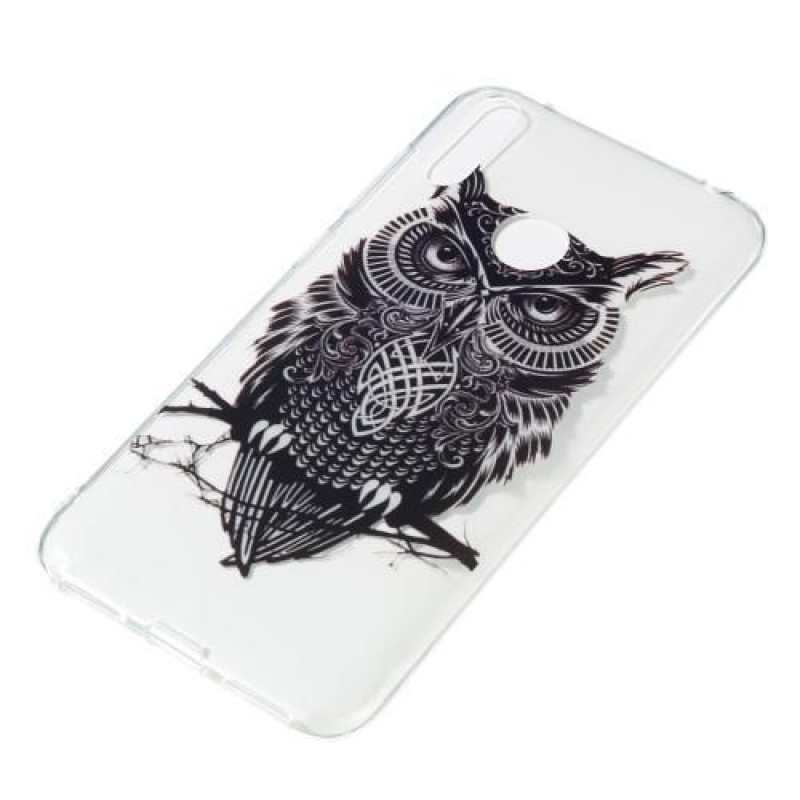 Pattern gelový obal na mobil Huawei Y7 (2019) - černá sova