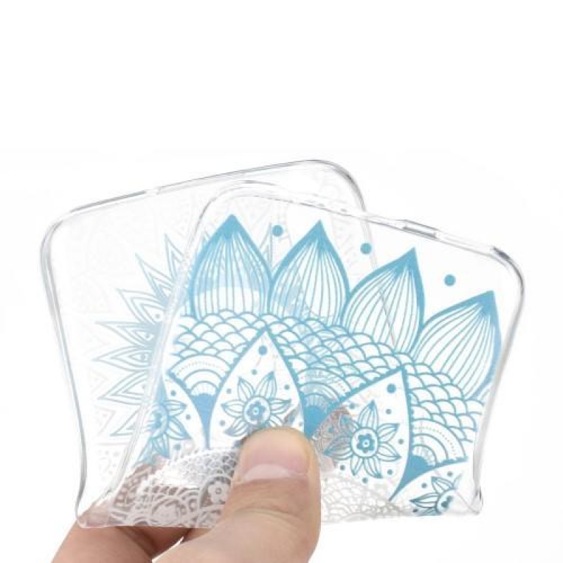 Pattern gelový obal na mobil Huawei Y7 (2019) - modrá slunečnice
