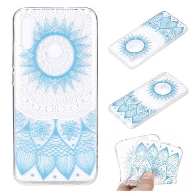 Pattern gelový obal na mobil Huawei Y7 (2019) - modrá slunečnice