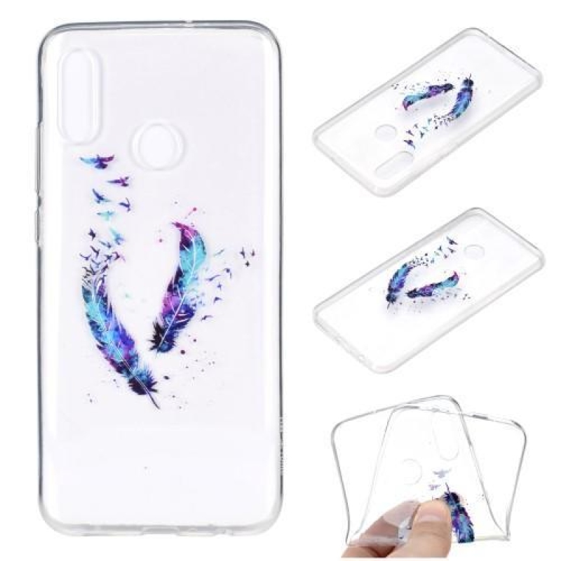 Pattern gelový obal na mobil Huawei Y7 (2019) - peří