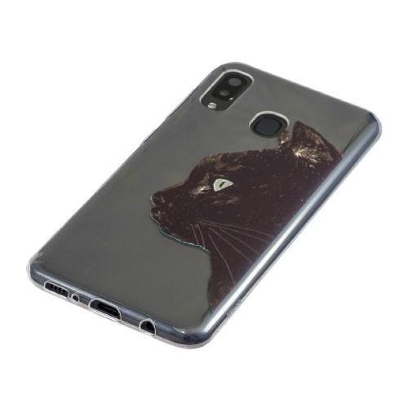 Pattern gelový obal na mobil Samsung Galaxy A20 / A30 - černá kočka