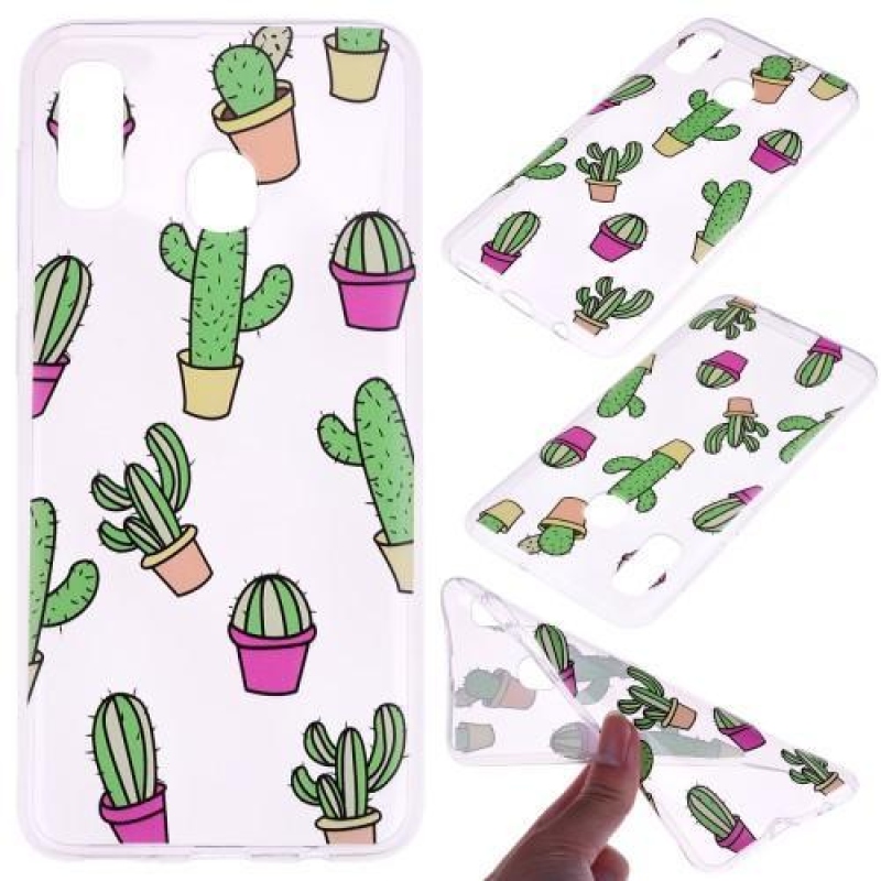 Pattern gelový obal na mobil Samsung Galaxy A40 - kaktus