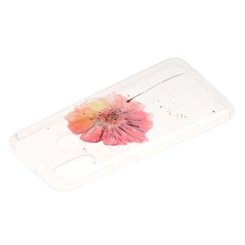 Pattern gelový obal na mobil Samsung Galaxy M20 - červený květ