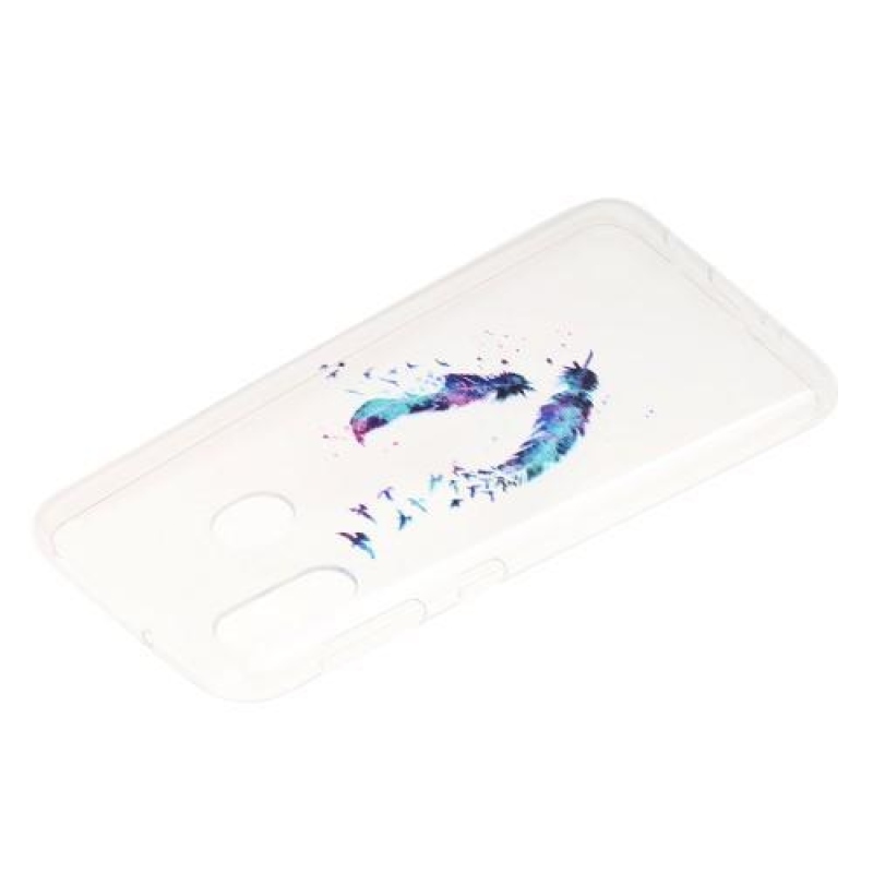 Pattern gelový obal na mobil Samsung Galaxy M20 - peří a ptáci