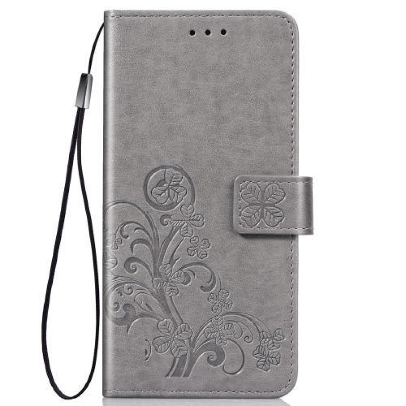 Pattern PU kožené peněženkové pouzdro na mobil Samsung Galaxy A80 - šedý