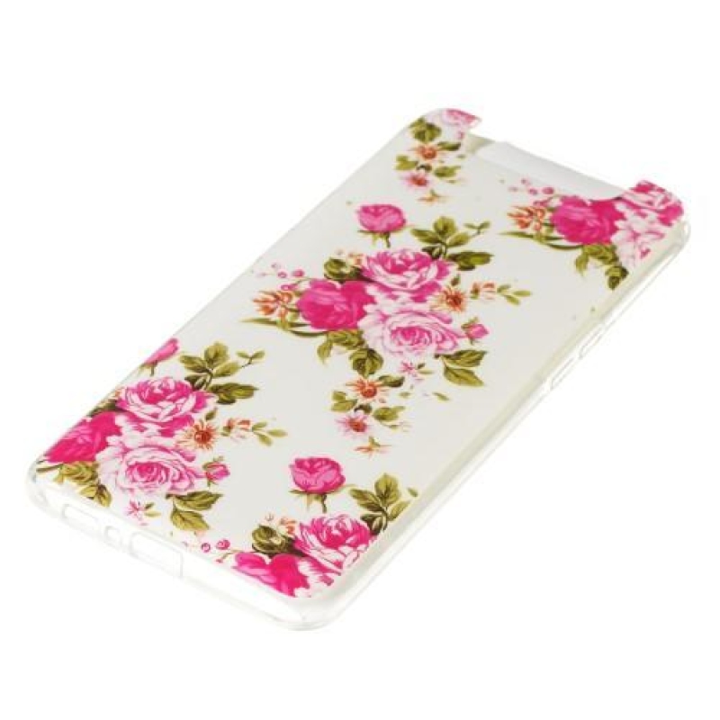 Patterned gelový obal na mobil Samsung Galaxy A80 - růžové květy